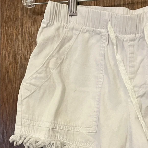 High Waist White Frayed Hem Women's Shorts Medium - Picture 5 of 13